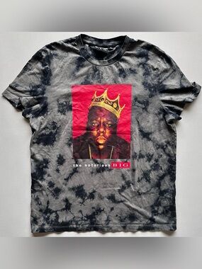 Brooklyn Mint Notorious B.I.G Graphic T Shirt Acid Wash Men’s Medium Black Grey